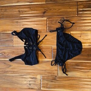 Venus brand bikini.   Top size C bottom size 6 black